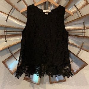 Black crocheted tank top